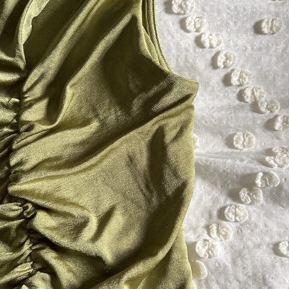 Anthropologie Green Slinky One Shoulder Top - Picture 2 of 3